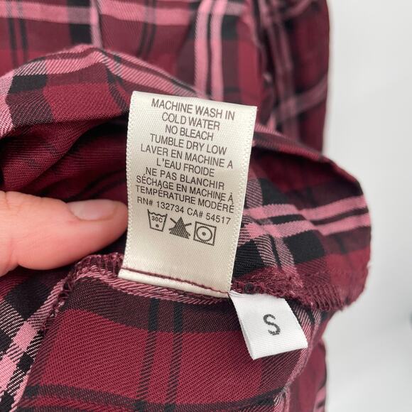 CLOTH & STONE NWT Evereve Plaid Drape Front Shirt // S - Picture 7 of 8